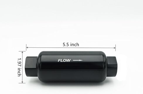 12AN Billet Aluminum 30 Micron Fuel Filter with Reusable Stainless Steel Mesh Filter Element No Glue Design, ORB-12 Port, Black in Saudi Arabia