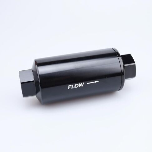 12AN Billet Aluminum 30 Micron Fuel Filter with Reusable Stainless Steel Mesh Filter Element No Glue Design, ORB-12 Port, Black in Saudi Arabia