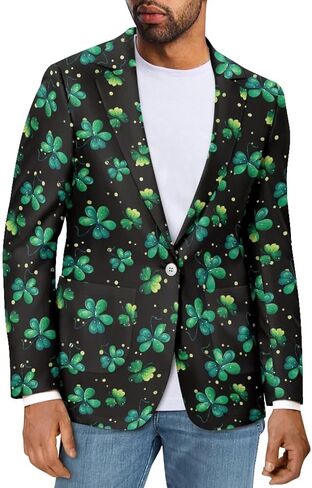 Blazer for Men Slim Fit Blazer Jacket for Men Casual One Button Notched Lapel Sports Coats Plus Size Suit Jacket in Kuwait