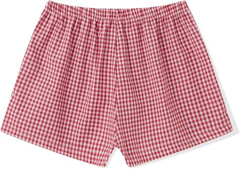 Boxer Shorts Y2k Women Plaid Gingham Low Elastic Waist Pajamas Lounge Sleep Pj Checkered Micro Short Pants Bottoms in Kuwait