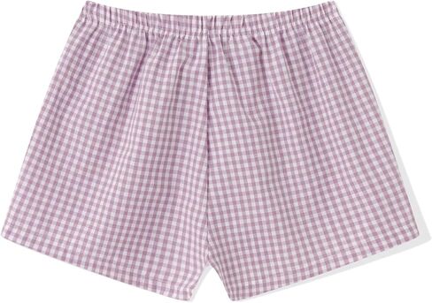 Boxer Shorts Y2k Women Plaid Gingham Low Elastic Waist Pajamas Lounge Sleep Pj Checkered Micro Short Pants Bottoms in Kuwait