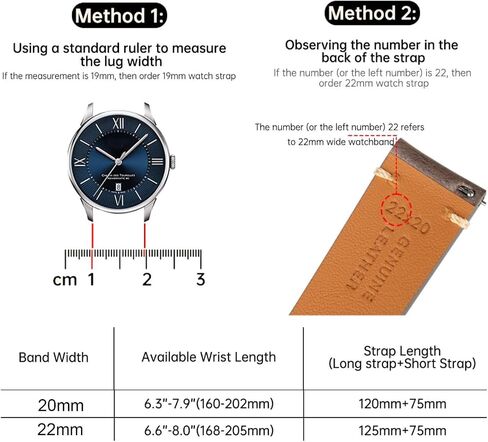 Handmade Calfskin Vegetable-Tanned Leather Watch Bands for Men Quick Release Leather Watch Strap 20mm 22mm with Black Buckle in Saudi Arabia