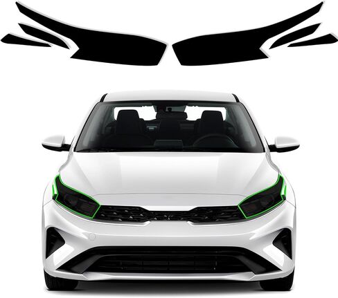 غطاء ملون للمصباح الأمامي مناسب لملحقات Kia Forte 2022 2023 غطاء مصابيح الضباب مع طبقة لاصقة لامعة ودخان داكن (المصباح الأمامي) in Saudi Arabia