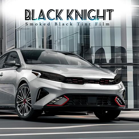 غطاء ملون للمصباح الأمامي مناسب لملحقات Kia Forte 2022 2023 غطاء مصابيح الضباب مع طبقة لاصقة لامعة ودخان داكن (المصباح الأمامي) in Saudi Arabia
