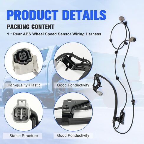89516-0C050 مجموعة أسلاك مستشعر سرعة العجلات الخلفية ABS متوافقة مع Tundra 2007-2021، سلك مستشعر التحكم في الانزلاق ABS الأيسر والأيمن استبدال 89542-0C020 89543-0C020 in Kuwait