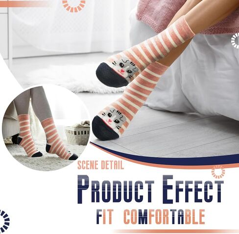 Women's Cat Socks Cute Colorful Funny Socks, Christmas Birthday Gifts for Women Teenage Girls 5 Pack in Saudi Arabia