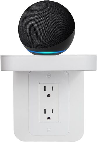Outlet Shelf Holder, Bathroom Decor with Built-in Cable Management,A Space Saving Solution for Homepod Mini,Google Home/Echo/Smart Speakers/Electric Toothbrush/Cell Phone (Standard) in Kuwait