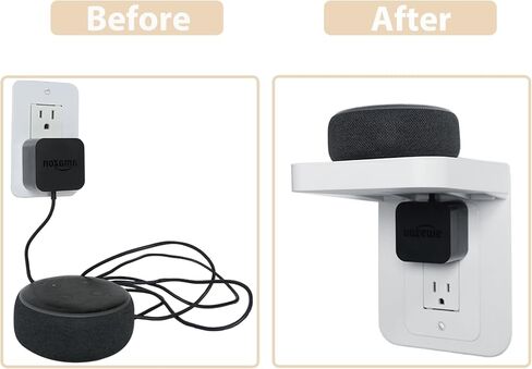Outlet Shelf Holder, Bathroom Decor with Built-in Cable Management,A Space Saving Solution for Homepod Mini,Google Home/Echo/Smart Speakers/Electric Toothbrush/Cell Phone (Standard) in Kuwait