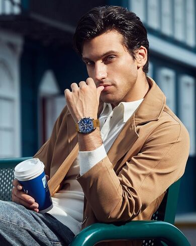 BY BENYAR Watch for Men Analog Quartz Chronograph Waterproof Luminous Designer Mens Wrist Watches Business Work Sport Casual Dress Watch with Silicone Strap Elegant Gifts for Men in Saudi Arabia