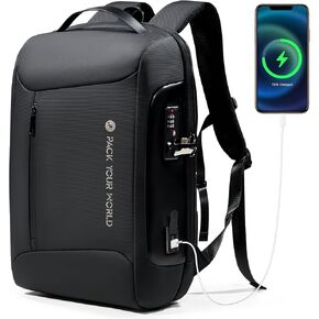 OIWAS Business Backpack for Men, Anti-Theft Backpack Fits 15.6 Inch Laptop, High Tech Backpack with USB Charging Port, Waterproof Travel Laptop Backpack for Men and Women