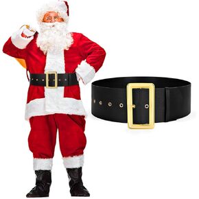 حزام WERFORU Santa Claus لعيد الميلاد زي القراصنة الأسود حزام عريض للبالغين من الرجال والنساء، مقاس الخصر المناسب 55-64 بوصة in Kuwait