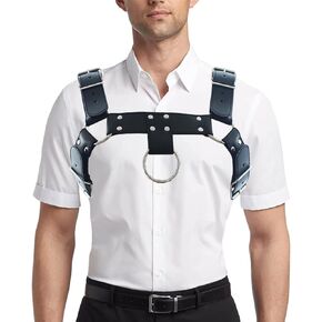 Harness for Men Punk Body Chest Harness Adjustable Leather Belt Clubwear