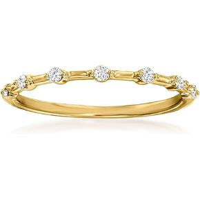 RS Pure by Ross-Simons 0.10 ct. t.w. Diamond Station Ring in 14kt Yellow Gold. Size 7