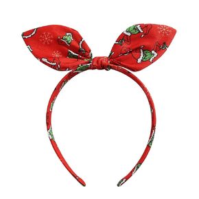Christmas Knotted Bow Headband for Women Monster Costume Headwear Dress up Trip Hair Accessories Red