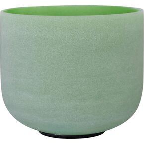432Hz Perfect Pitch F Heart Chakra Frosted Green Colored Quartz Crystal Singing Bowl 10 inch mallet and o-ring included