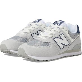 New Balance Kids 574 V1 70s Racing Lace-up Sneaker, Brighton Grey/Nb Navy, 2.5 Wide US Unisex Little