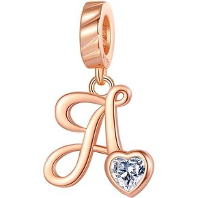 925 Sterling Silver Letter Charms for Bracelets & Necklace Fits Pandora and European Bracelet Alphabet Initial Charms Pendant Jewelry Charms for Women