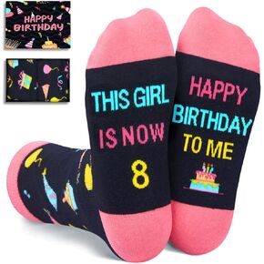HAPPYPOP 8th Birthday Gifts Ideas for Girls - Socks for Girls Age 8, Presents for 8 Year Old Kids, Gifts for Eight Year Old Girls