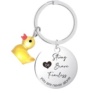 Inspirational Keychain Funny Ducking Key Chain Lucky Duck Charms Novelty Gifts