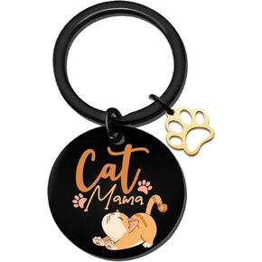 Cute Cat Lover Gifts For Women Funny Cat Mom Keychain Gifts For Female Ladies Unique Cat Mama Keyring Small Cat Claws Decor Charm Cat Themed Presents For Her Birthday Christmas Gift Ideas