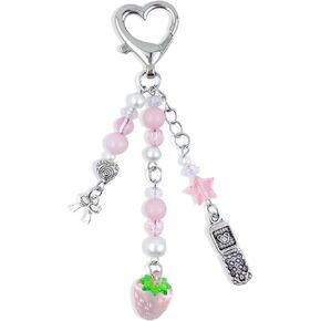 Cute Keychain Y2K Aesthetic Kawaii Keychain Charms Accessories for Girls Women Backpacks