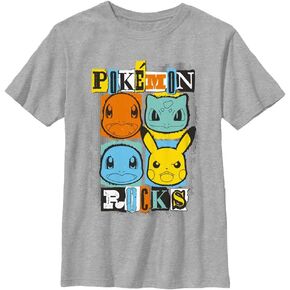 Pokemon Kids Starters Rocks Boys Short Sleeve Tee Shirt