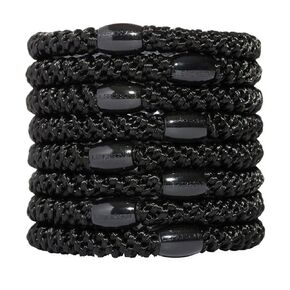 L. Erickson Grab & Go Pony Hair Ties - Silver Grey - 8 Pack Grab and Go Ponytail Holders - Hair Ties No Damage - White Color Hair Bands Hair Accessories for Women