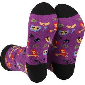 PXTIDY 2 PAIRS Coraline Socks Horror Cartoon Movie Gift Secret Door Thriller Movie Novelty Socks Mysterious Character Gift