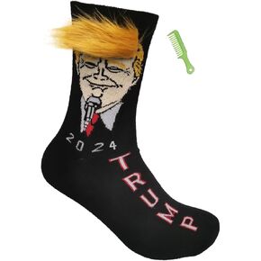 Trump Socks with Hair 2024 Trump Hair Socks Gift As Did As Socks For Hike Socks