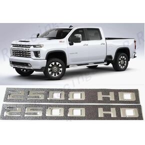 2X 2500 HD Gloss Black Badge Emblem - Set of 2 Replacement Emblems for Silverado Sierra 2020 to 2024