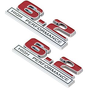 Pair Set 6.2 High Performance Logo Emblem Engine Badge 3D Decals Stickers Cars Trucks Chrome Black Red