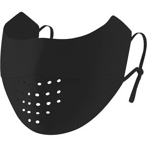 Sun Protection Face Cover UPF 50+ UV Face Mask with Ear Loops Ice Silk Half UV Face Covering Washable Reusable Motorcycle Running Riding Exercise Breathable Golf Sports Face Shield for Women Black