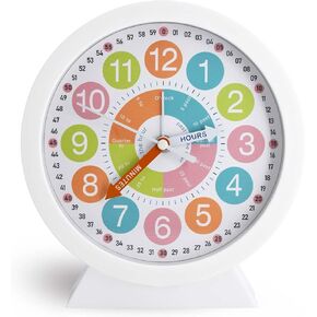 Kids Alarm Clock for Boys&Girls,Small Bedside Alarm Clocks for Bedroom,Cute Learning Time Alarm Clocks Battery Powered in Kuwait
