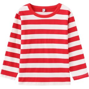 GRANDWISH Boys Girls Striped T-Shirt, Long Sleeve Short Sleeve Crewneck Tee T-Shirt