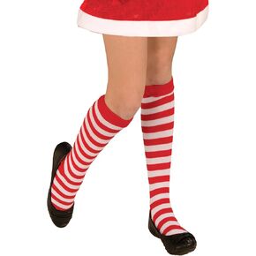 Forum Novelties unisex child Novelty Candy Cane Striped Christmas Socks Costume Footwear, As Shown, One Size US