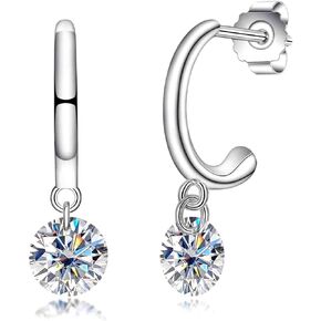 AnuClub Moissanite Earrings Dangle Earring 2/4/6.56CTTW D Color VVS1 925 Sterling Silver Moissanite Drop Earring Gift for Women Wife Her with Certificate