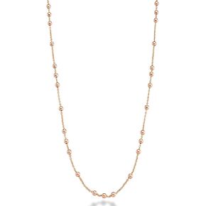 Miabella Italian 18K Yellow or Rose Gold Plated Beaded Ball Rosary Long Wrap Layering Station Chain Necklace for Women, 60"