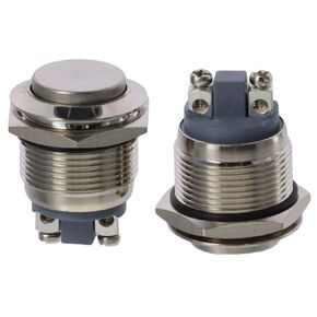 BYOBYO 2 Pcs Push Button Switch, 19mm Metal High Push Button Switch Car Assessories Parts Vehicle Replacement for Car Engine, Vehicle