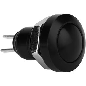Momentary Push Button Switch 1A 24V 8mm 3/10'' Mini Waterproof Car Momentary Button Power Switch Aluminium Alloy Black Shell