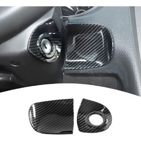 for Mustang Engine Start Key Socket Cover Trim Compatible with Ford Mustang 2010-2014 Carbon Fiber Interior Accessories 2pcs