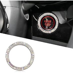 1PCS Car Bling Crystal Engine Start Ring Decals, Sparkling Push Start Button Sticker, Car Engine Start Stop Decoration Ring, Sparkling Car Accessories for Women (Purple, 1PCS)