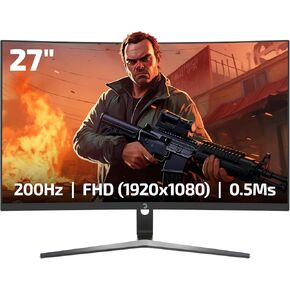 GAMEPOWER T50 27’ 0.5ms Response Time, 180Hz Refresh Rate, Curved FHD 1920 * 1080, 1500R Curved, RGB Lighting, VA panel,%125 sRGB Colored Gaming Monitor
