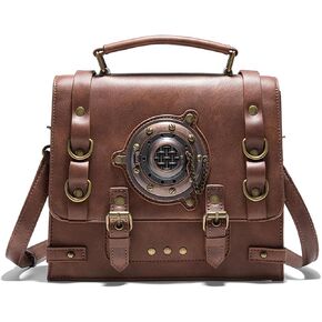 KOTORA Small Crossbody Purse and Handbag Cute Shoulder Bag Retro Steampunk Metal Messenger Brifcase Costume Cosplay Accessory