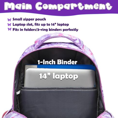 BLUEFAIRY Girls Backpack with Lunch Box Kids Bookbag Set Elemenatry School Bag 17" with insulated Lunch Bag Lunchbox Set Cute Back to School Gifts Mochilas Escolares para Niñas Tie Dye Purple in Kuwait