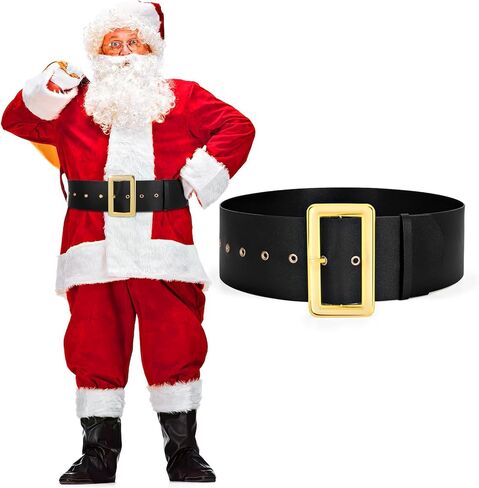 حزام WERFORU Santa Claus لعيد الميلاد زي القراصنة الأسود حزام عريض للبالغين من الرجال والنساء، مقاس الخصر المناسب 55-64 بوصة in Kuwait