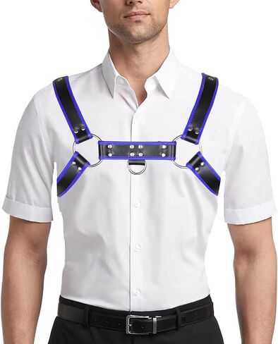 Harness for Men Punk Body Chest Harness Adjustable Leather Belt Clubwear in Kuwait