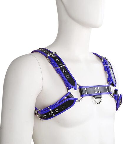 Harness for Men Punk Body Chest Harness Adjustable Leather Belt Clubwear in Kuwait