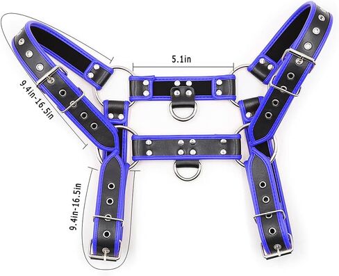 Harness for Men Punk Body Chest Harness Adjustable Leather Belt Clubwear in Kuwait
