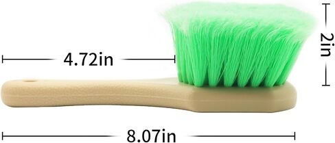1PCS Car Wash Brush for Car Rim/Wheel/Tire, Soft Bristle Car Wash Brush, Easy to Clean Tire & Wheel Rim Dirt for Various Car Types, Short Handle - Green in Saudi Arabia