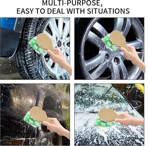 1PCS Car Wash Brush for Car Rim/Wheel/Tire, Soft Bristle Car Wash Brush, Easy to Clean Tire & Wheel Rim Dirt for Various Car Types, Short Handle - Green in Saudi Arabia